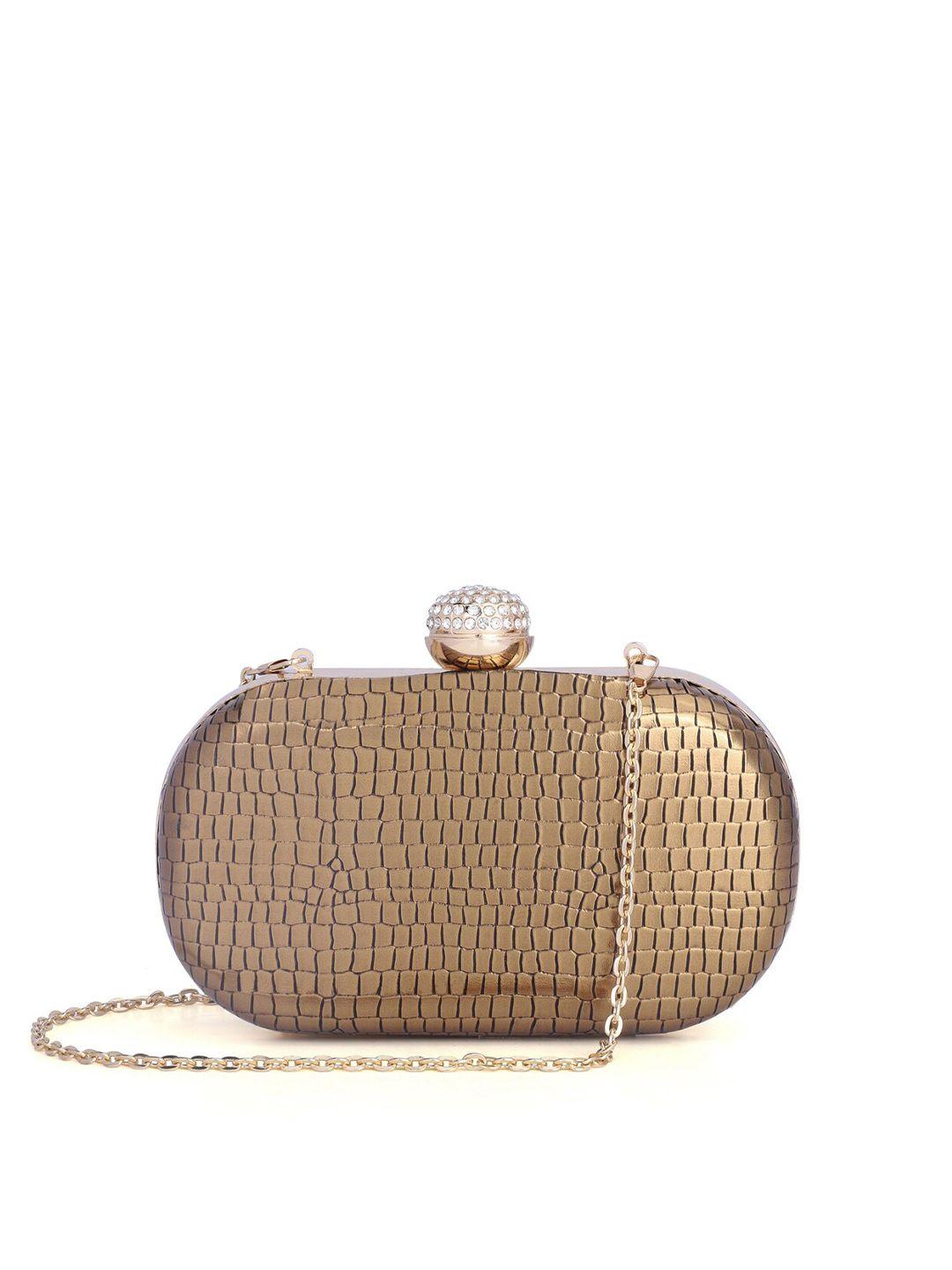 the clownfish gold-toned textured box clutch