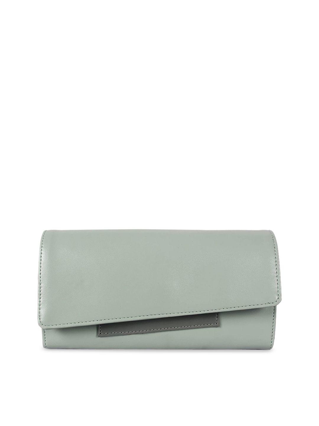 the clownfish green faux leather envelope clutch