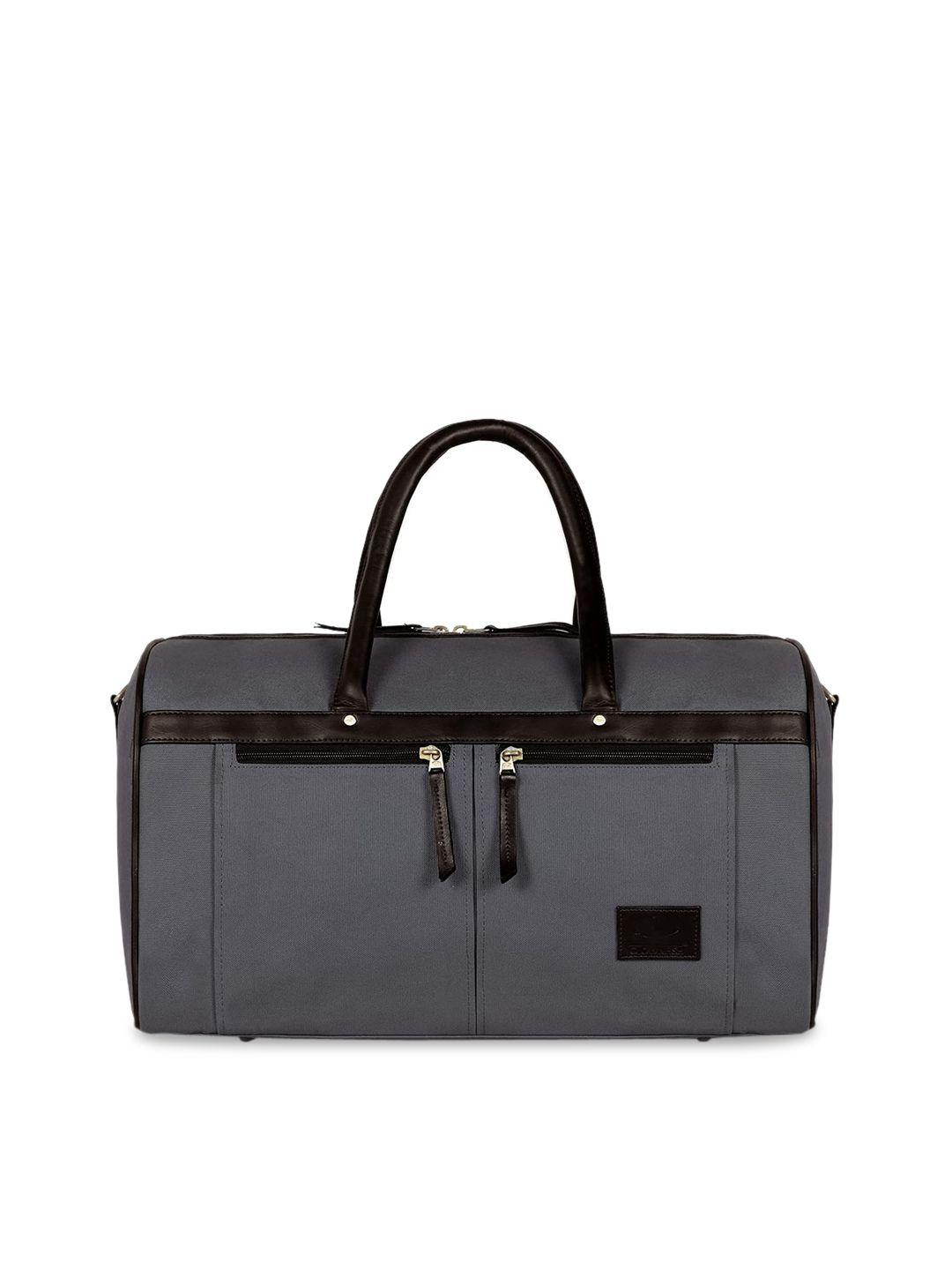 the clownfish grey & black solid travel duffle bag