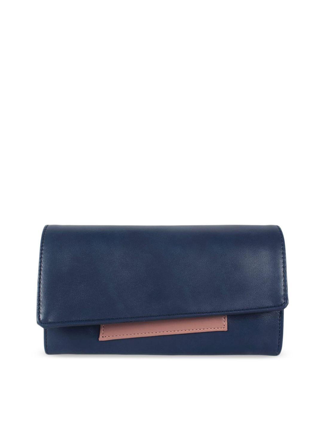 the clownfish navy blue solid envelope clutch