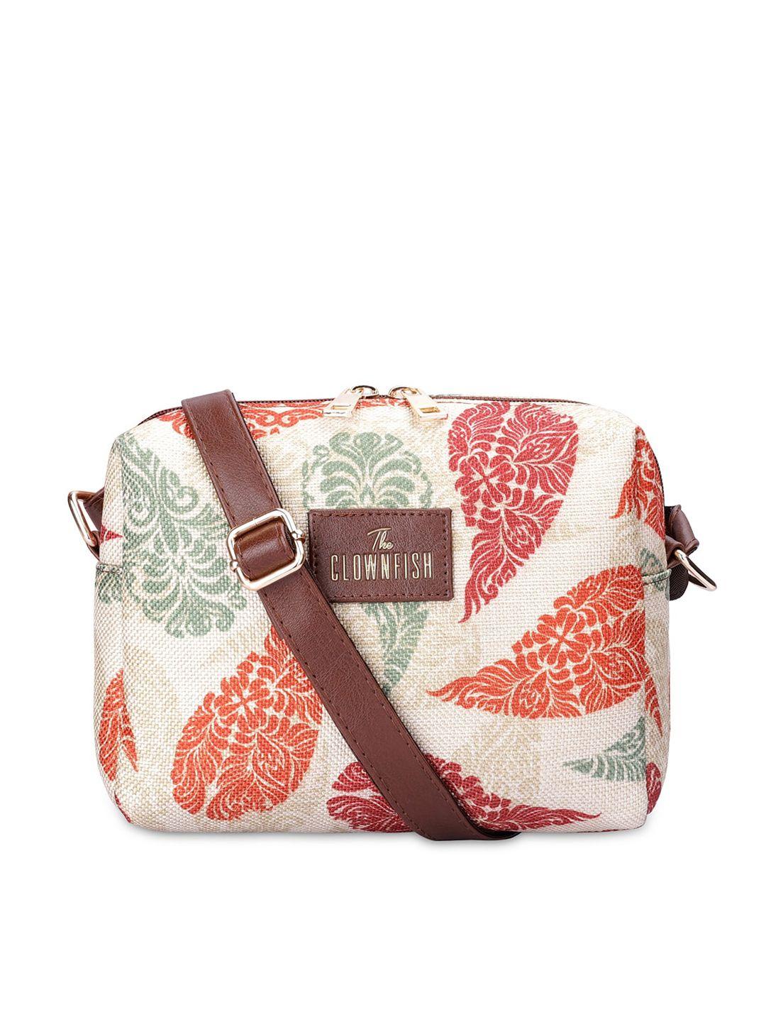 the clownfish printed jute structured sling bag