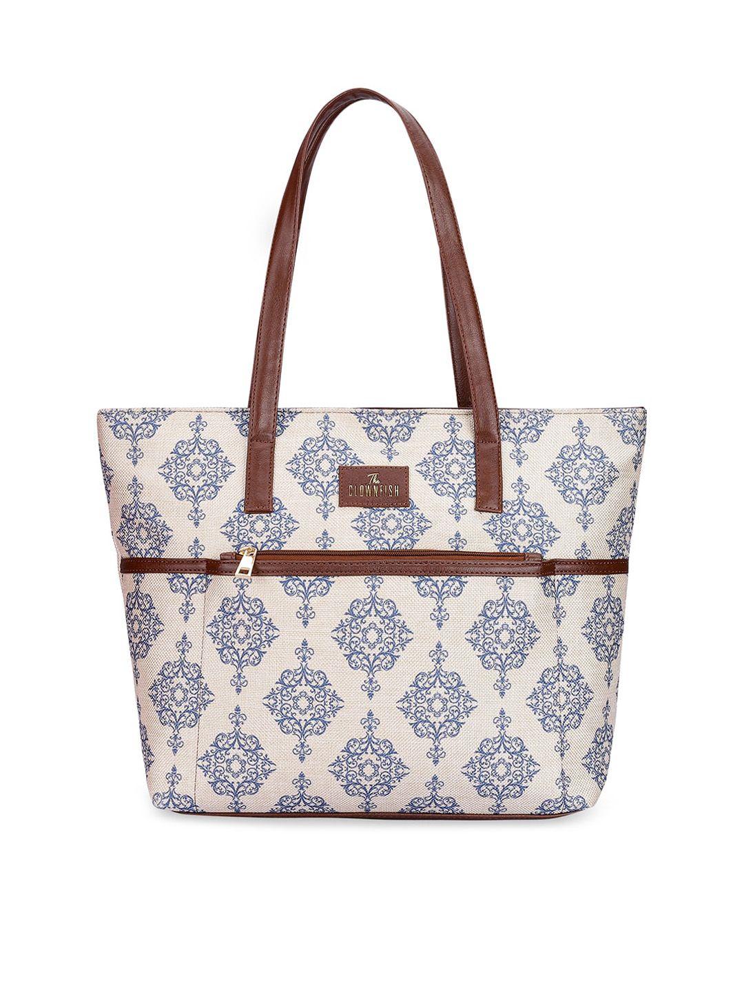 the clownfish printed oversized shopper jute shoulder bag