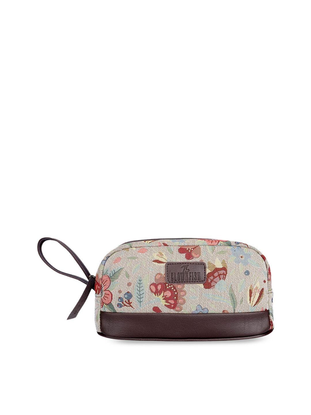 the clownfish printed travel pouch toiletry kit - sky blue floral