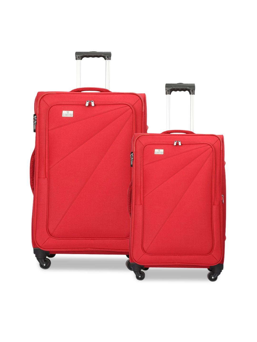 the clownfish set of 2 red textured soft-sided trolley bag