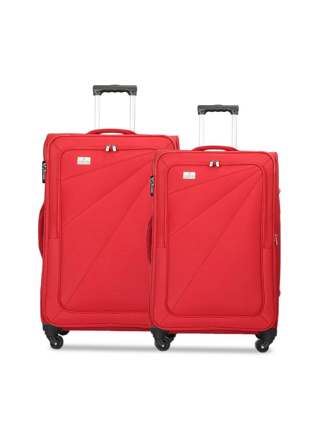 the clownfish set of 2 red textured trolley bag