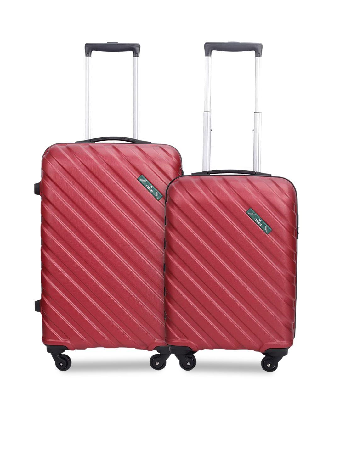 the clownfish set of 2 textured hard-sided  four wheel trolley suitcases