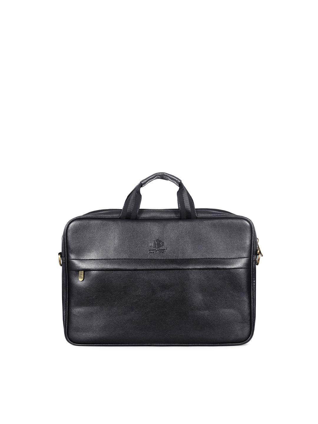 the clownfish unisex black leather laptop bag