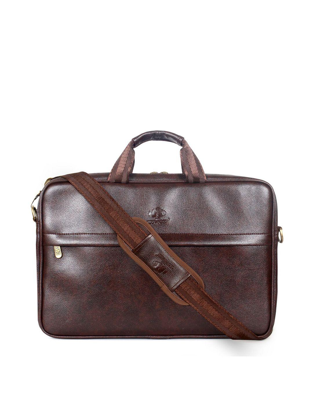 the clownfish unisex brown leather laptop bag
