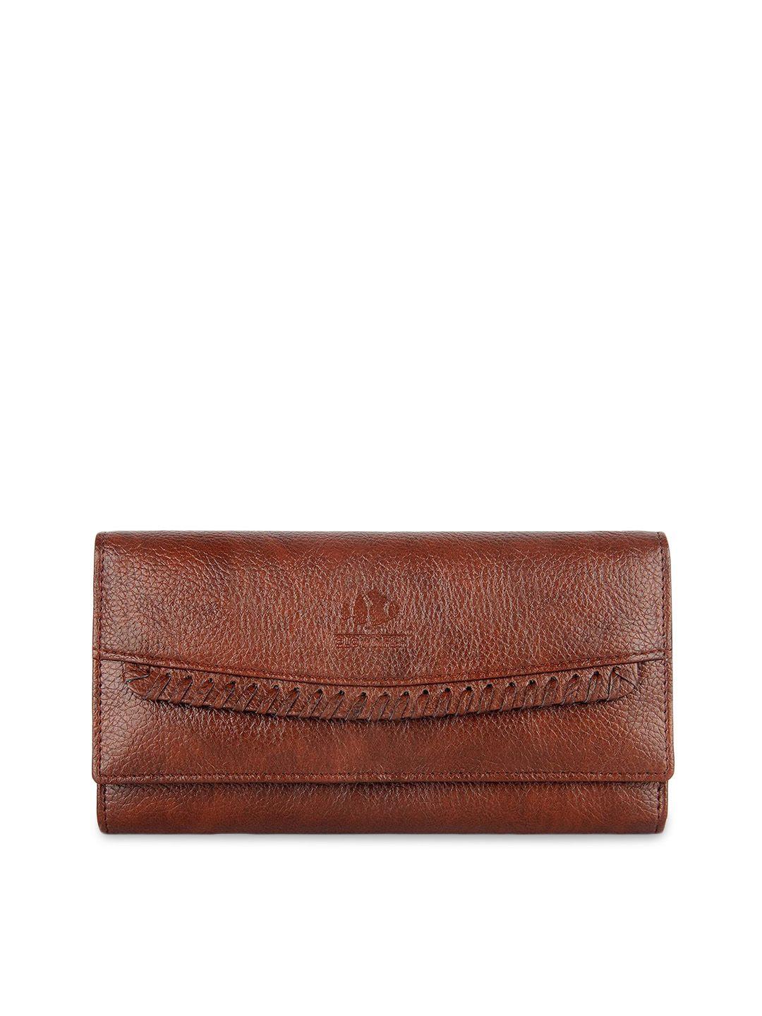 the clownfish women brown leather structured clutches