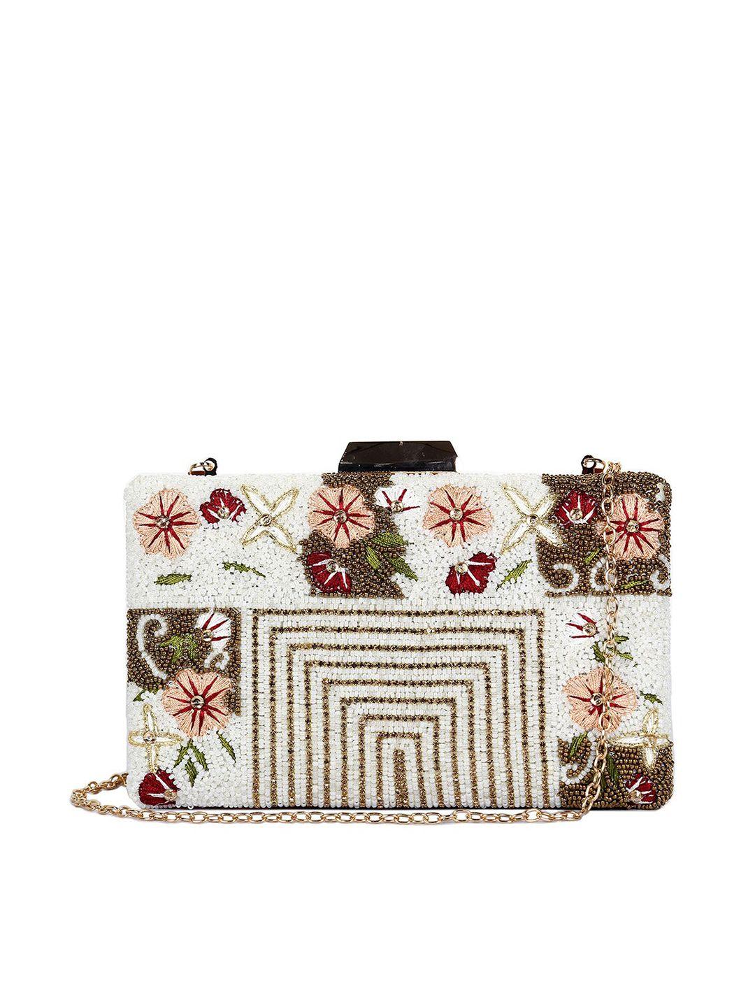 the clownfish women embroidered box clutch