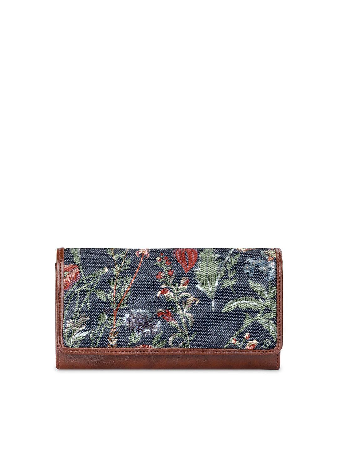 the clownfish women floral printed two fold wallet with sd card holder