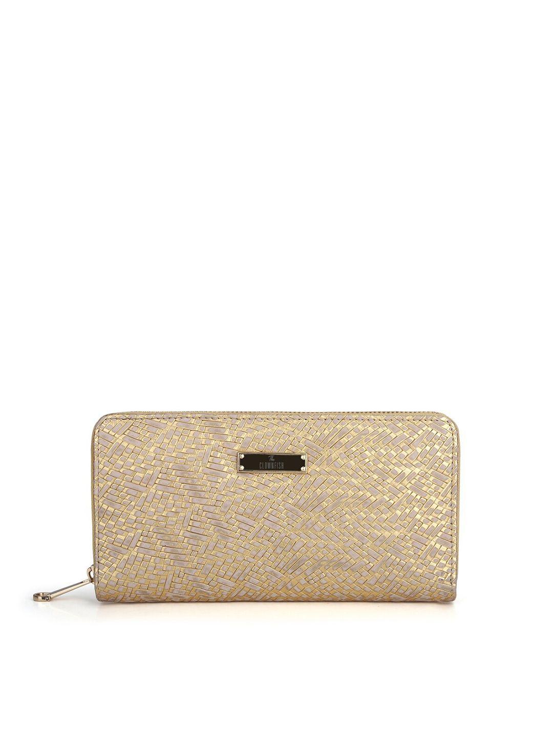 the clownfish women gold-toned leather zip around wallet