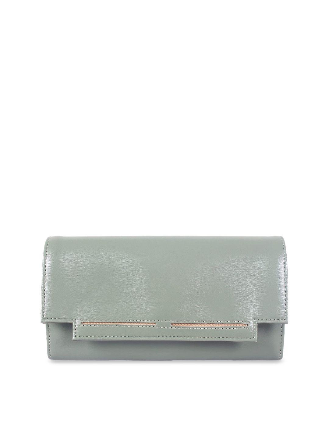 the clownfish women green synthetic leather two fold wallet