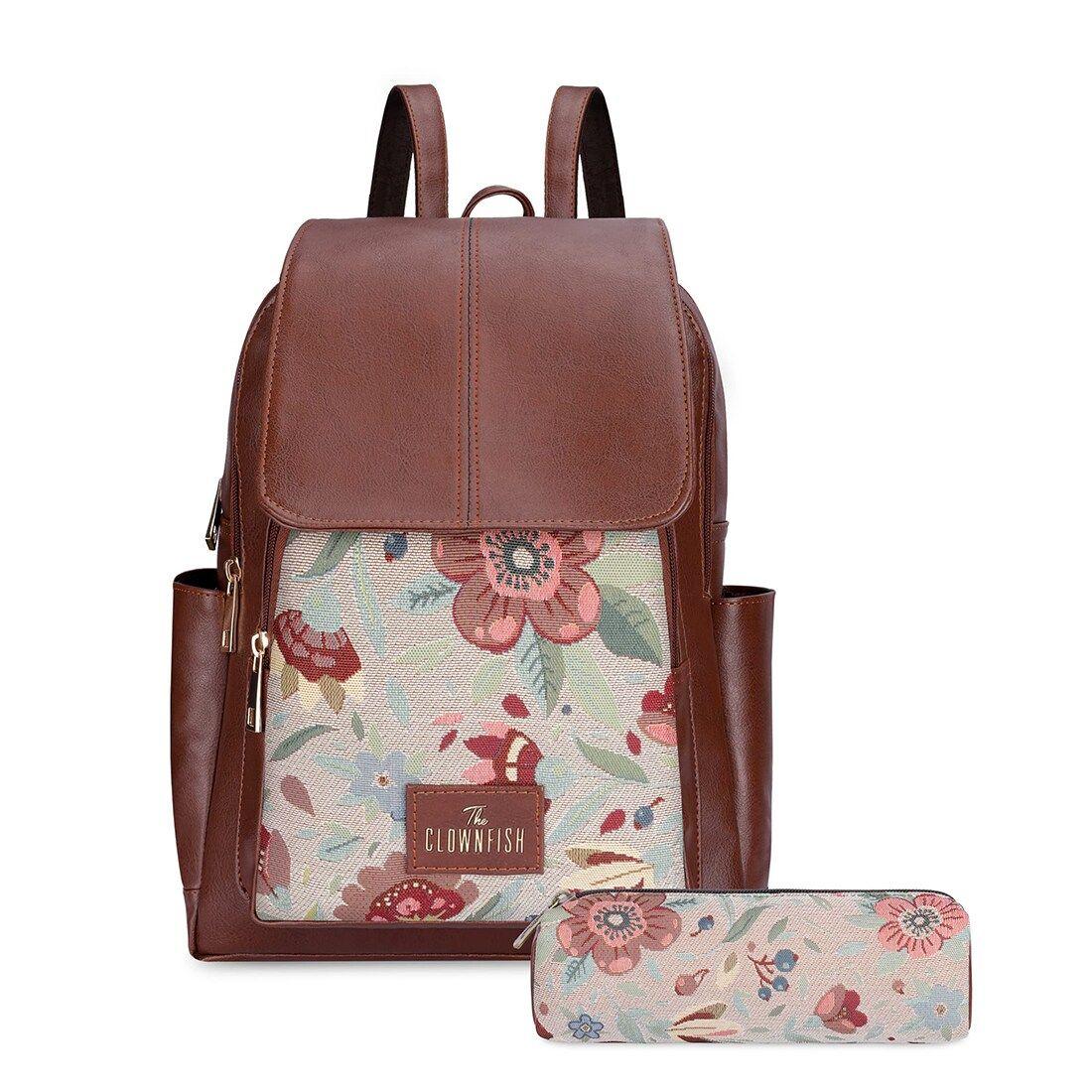 the clownfish women printed backpack with zip pouch