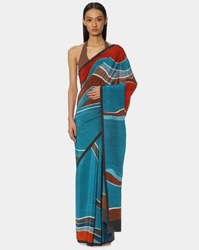 the crepe fire and water saree