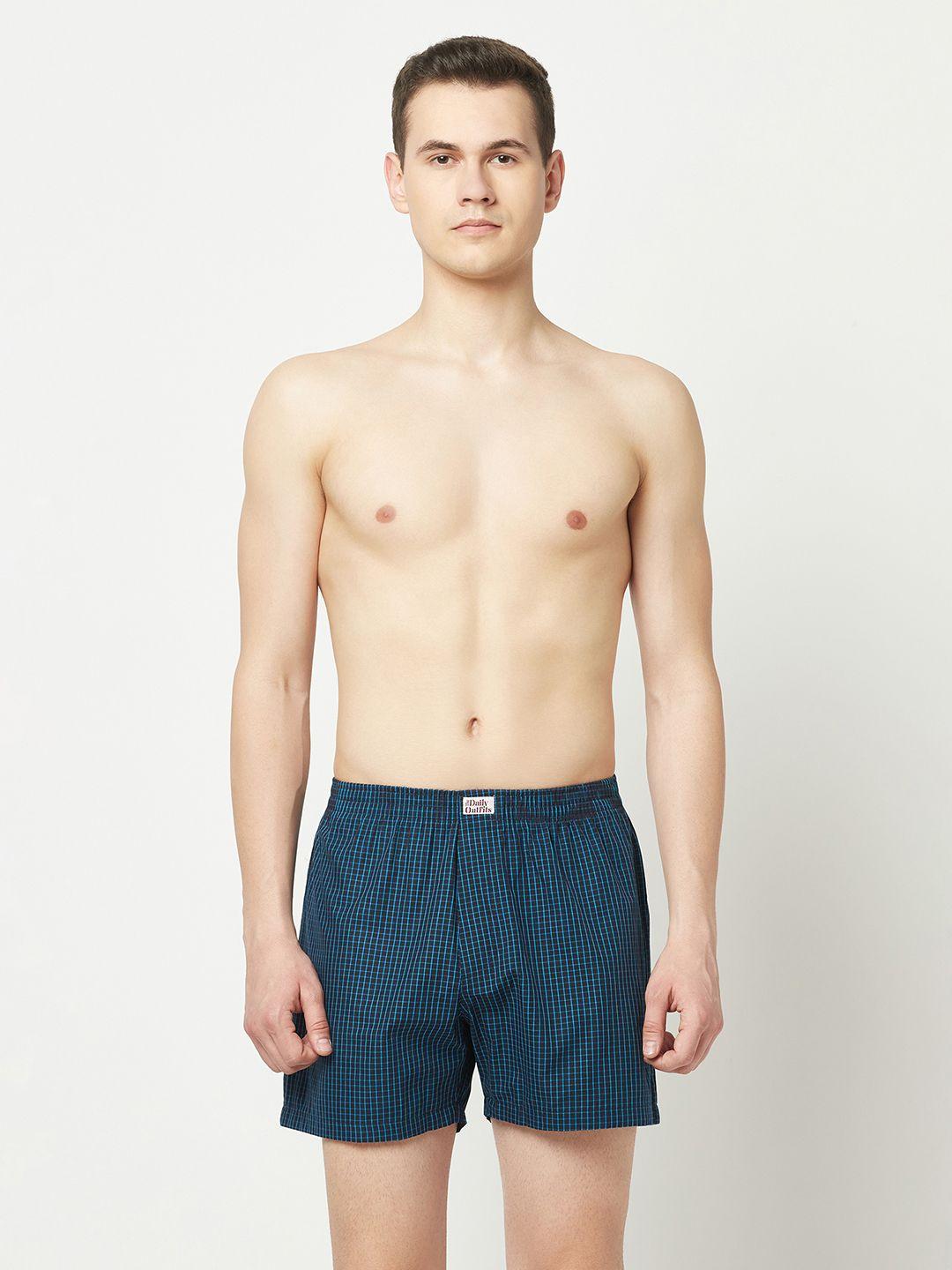 the daily outfits men checked pure cotton boxers