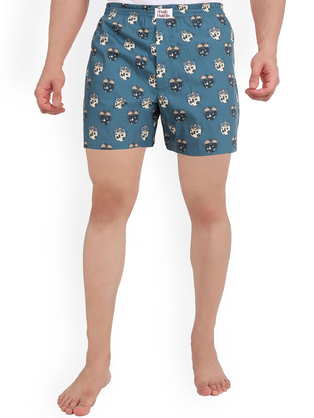 the daily outfits men green cockrified printed pure cotton boxers