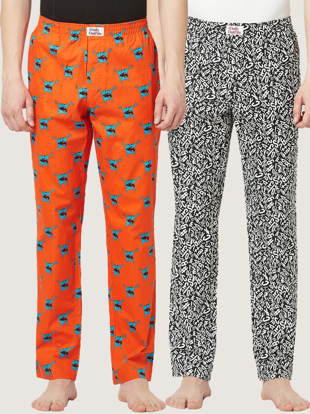 the daily outfits men pack of 2 printed cotton lounge pants