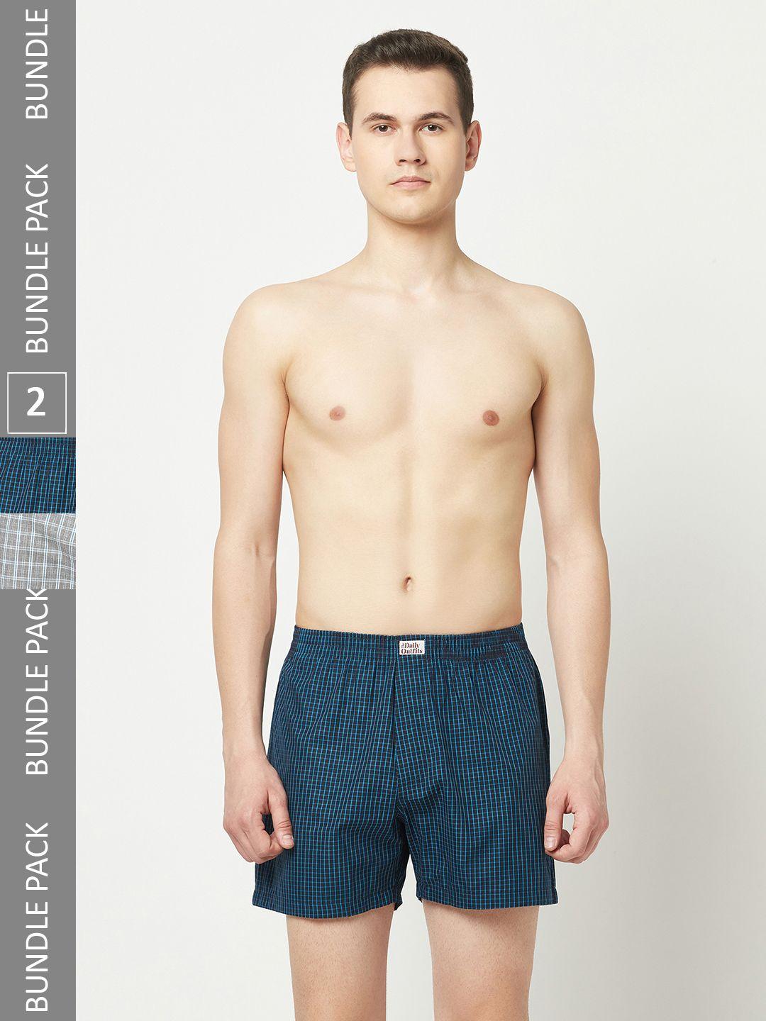 the daily outfits pack of 2 microlines cotton breathable boxers