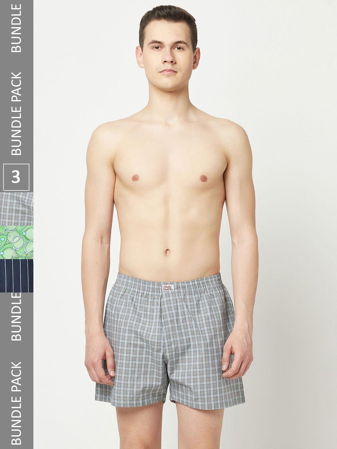 the daily outfits pack of 3 printed cotton boxers