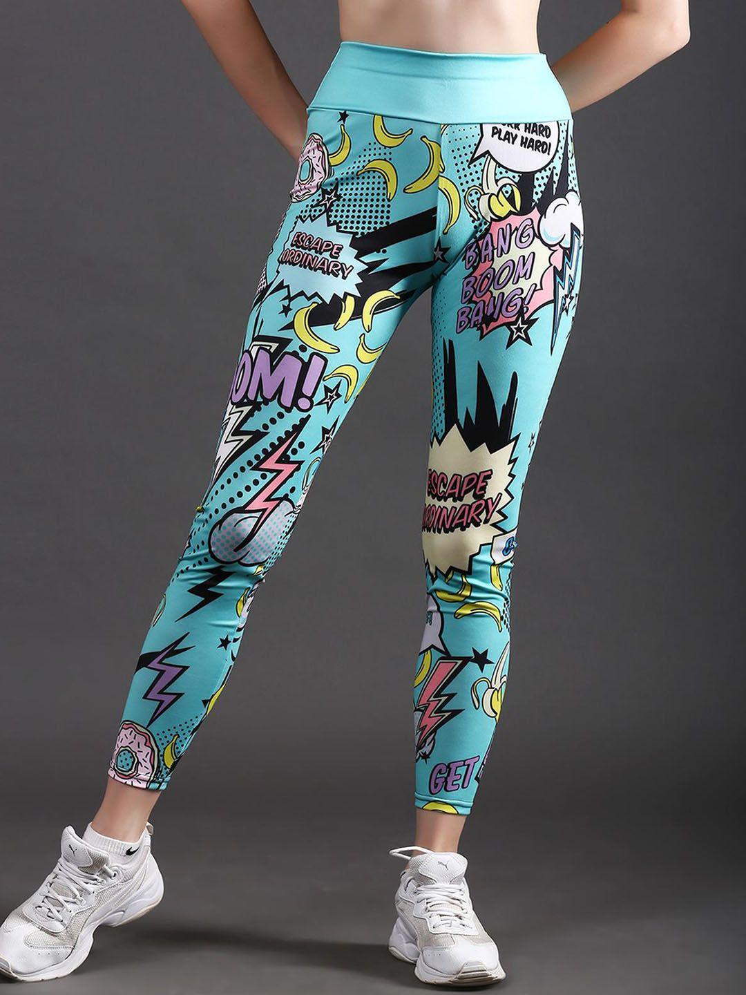 the dance bible women colorful printed high waist gym tights