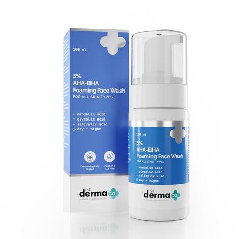 the derma 3% aha-bha foaming daily face wash