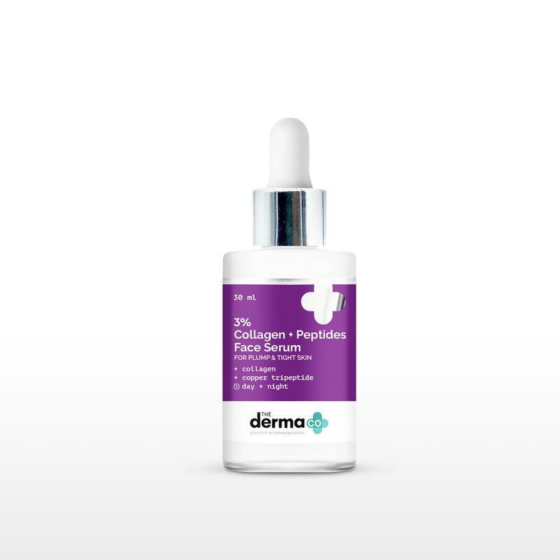 the derma co 3% collagen + peptide face serum with collagen & copper tripeptide for youthful skin