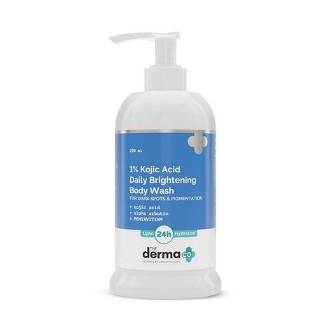 the derma co. 1% kojic acid daily brightening body wash with alpha arbutin for dark spots (250 ml)
