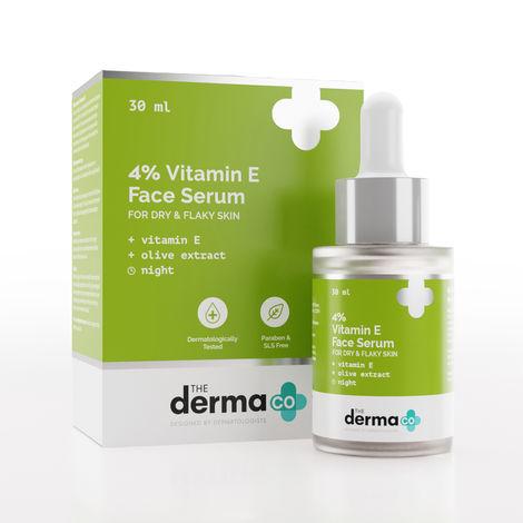 the derma co. 4% vitamin e face serum with vitamin e and olive extract for dry & flaky skin - 30 ml