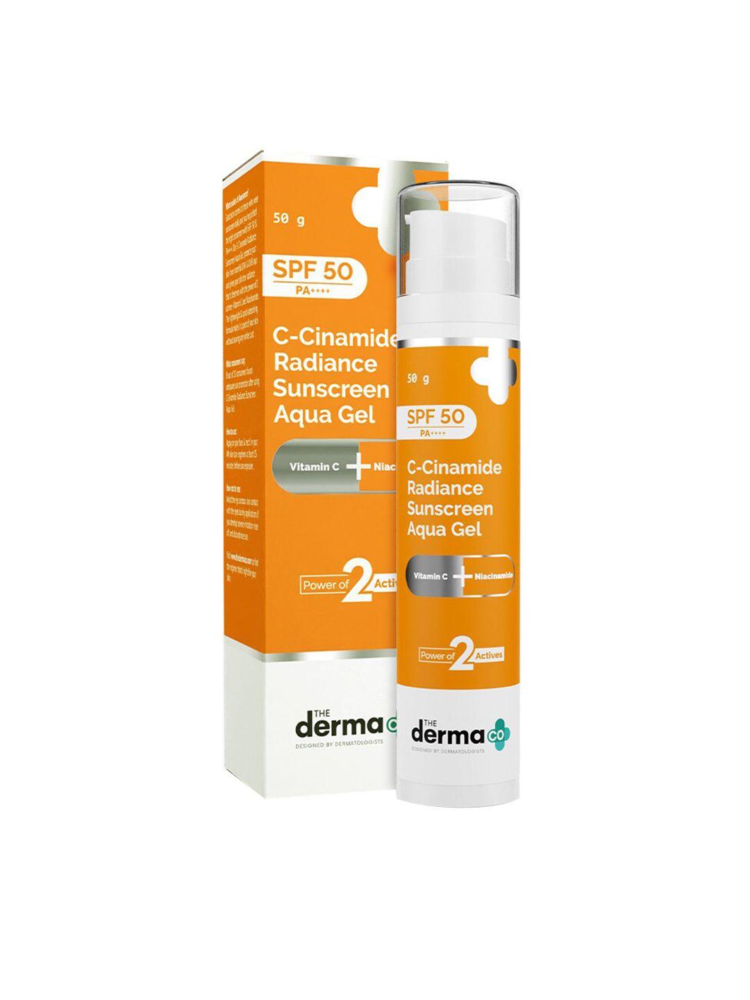 the derma co. spf50 c-cinamide radiance sunscreen aqua gel with vit c & niacinamide - 50g