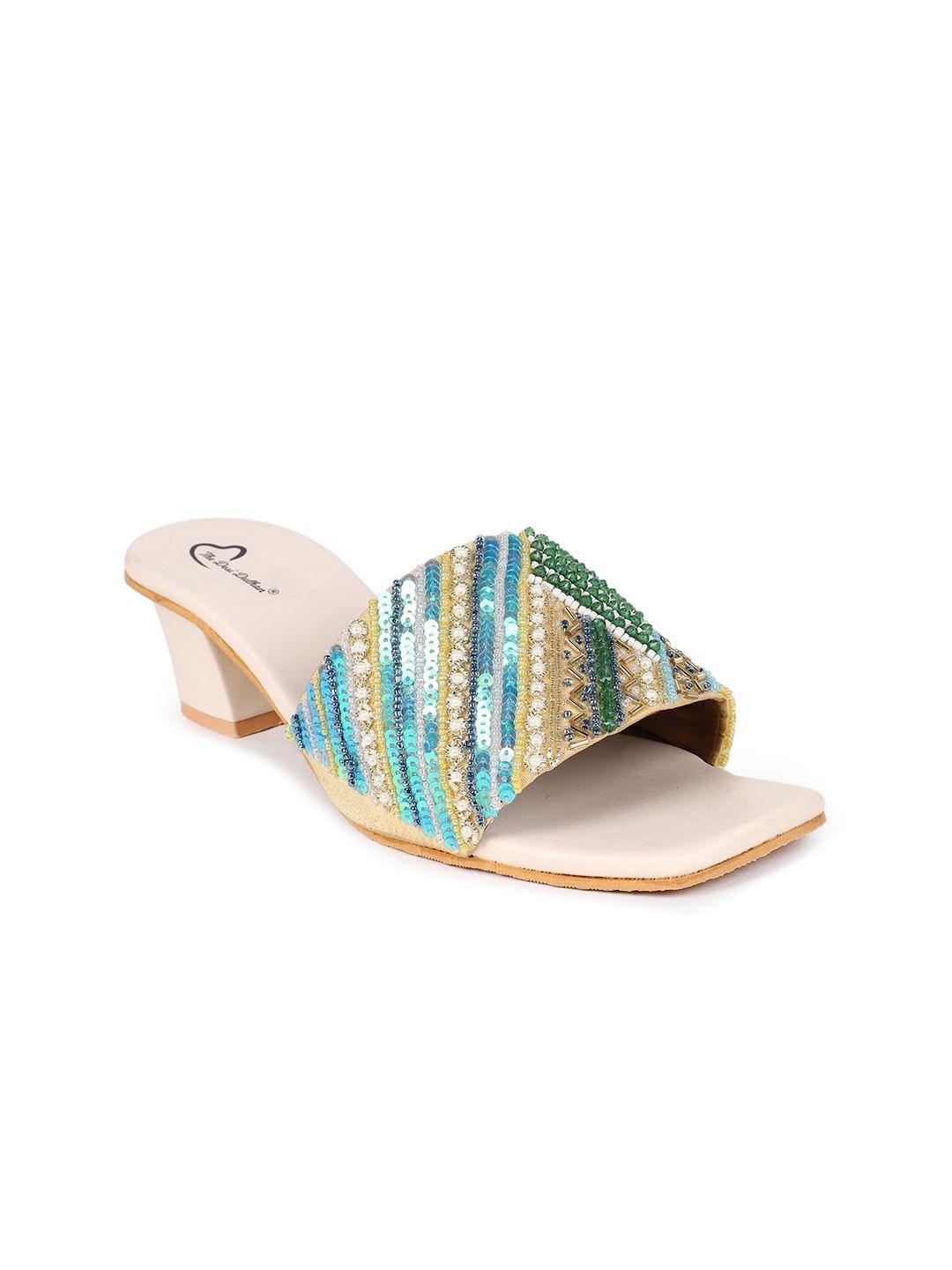 the desi dulhan embellished ethnic block heels
