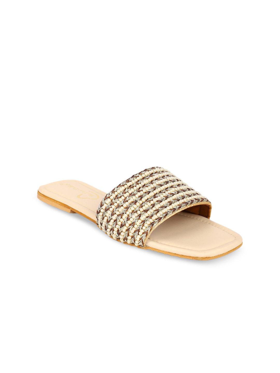 the desi dulhan embellished open toe flats