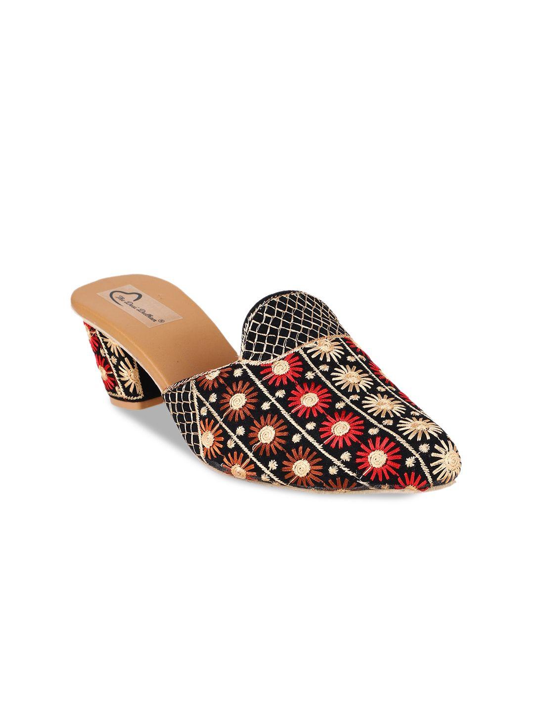 the desi dulhan ethnic block heels mules