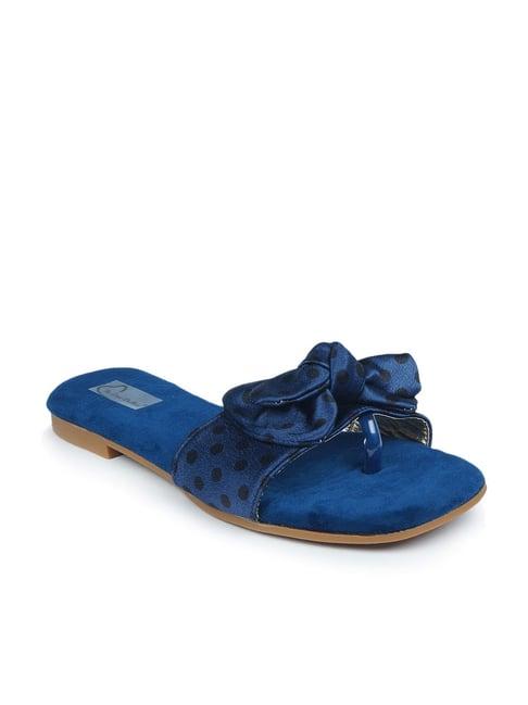 the desi dulhan women's blue thong sandals