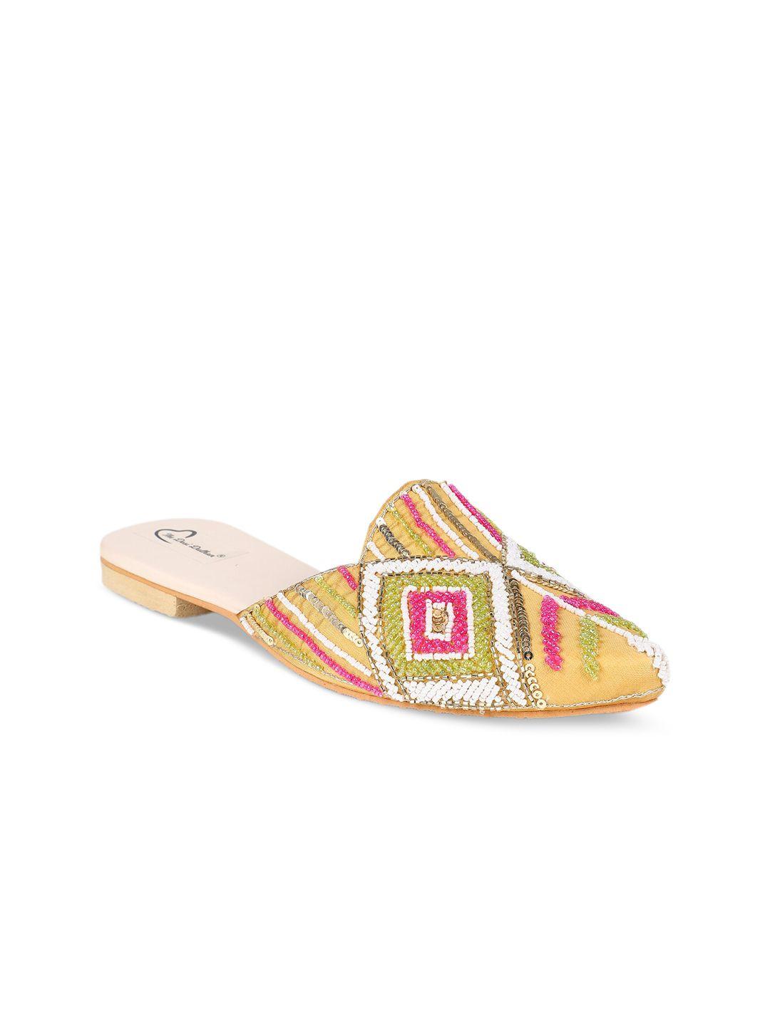 the desi dulhan women embellished ethnic mules flats