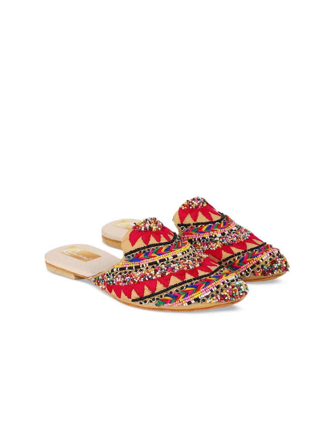 the desi dulhan women embellished leather ethnic mules