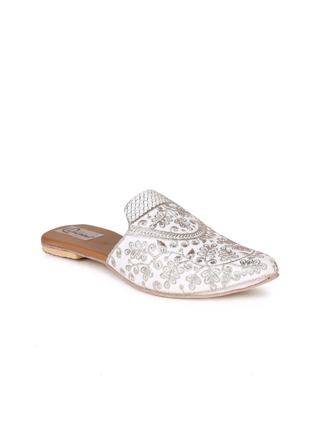 the desi dulhan women embroidered ethnic mules flats