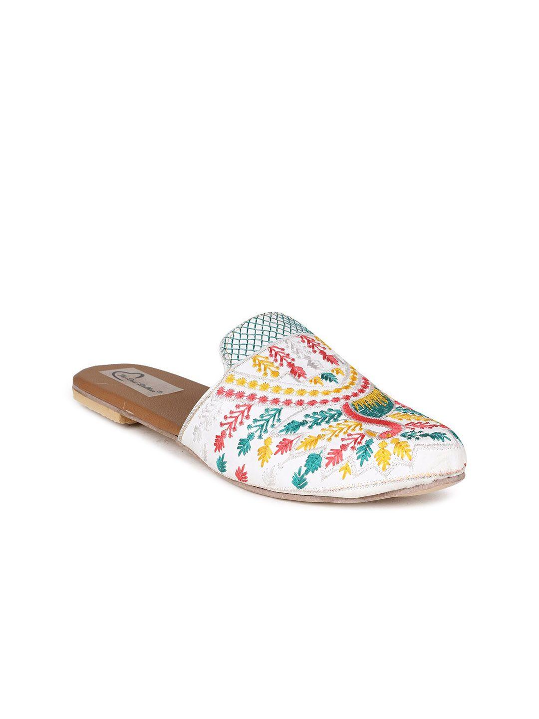 the desi dulhan women embroidered ethnic mules flats