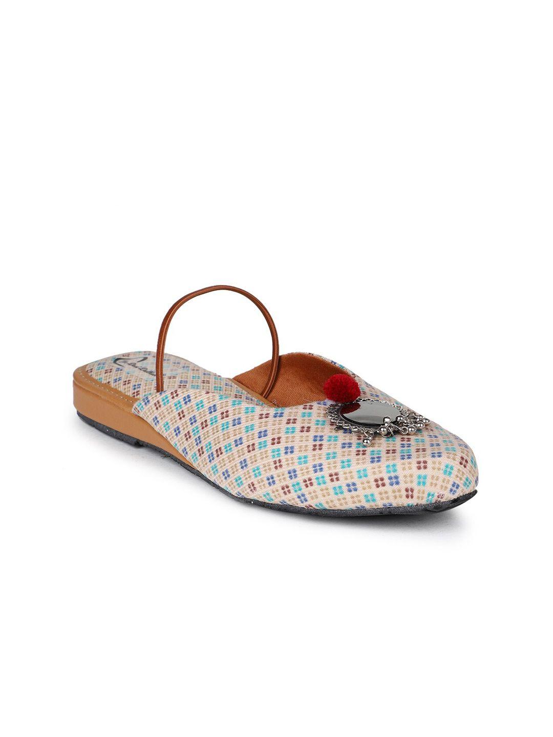 the desi dulhan women printed mules flats