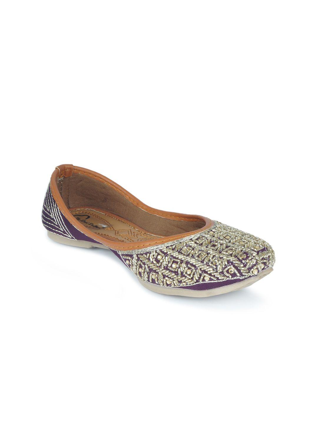 the desi dulhan women purple ethnic flats