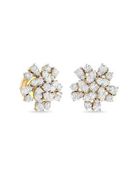 the dianara 18 kt yellow gold diamond stud earrings