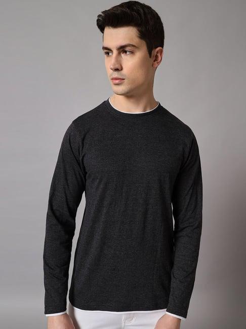 the dry state dark grey cotton slim fit t-shirt