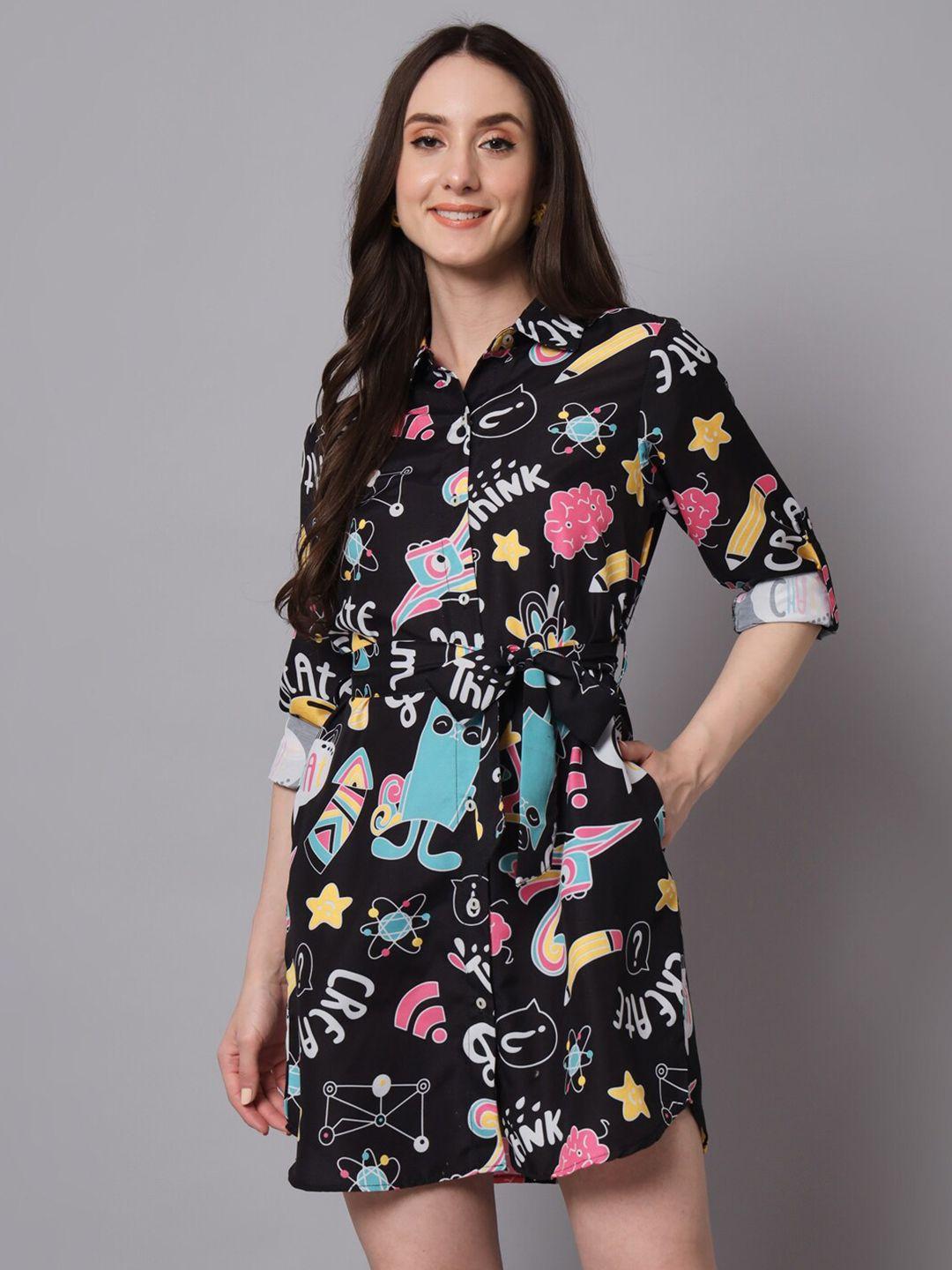 the dry state doodle printed shirt dress