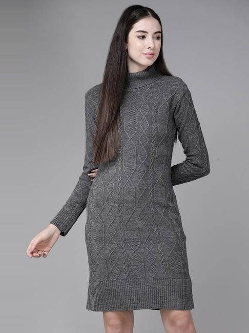 the dry state grey crochet pattern shift sweater dress