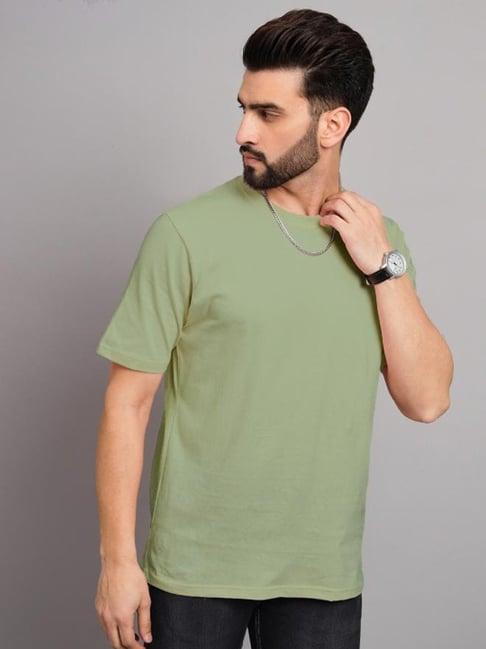 the dry state light green cotton regular fit printed t-shirt