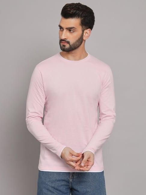 the dry state light pink cotton slim fit t-shirt