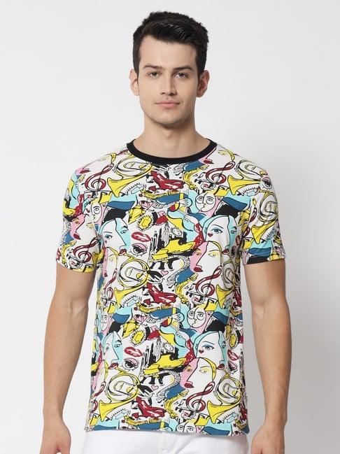 the dry state multi cotton regular fit printed t-shirt