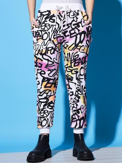 the dry state multicolored cotton printed joggers