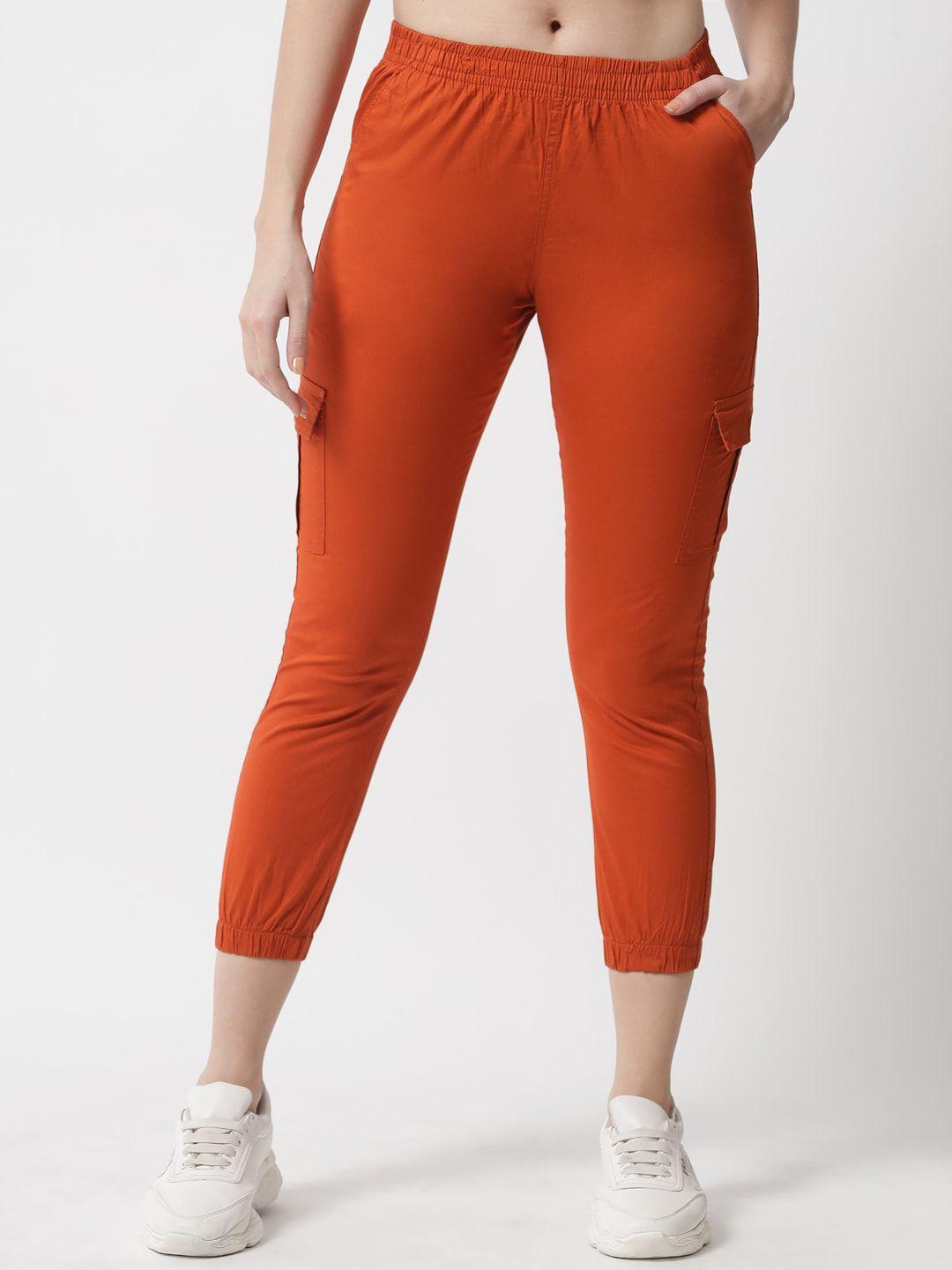 the dry state orange high-rise cropped trousers