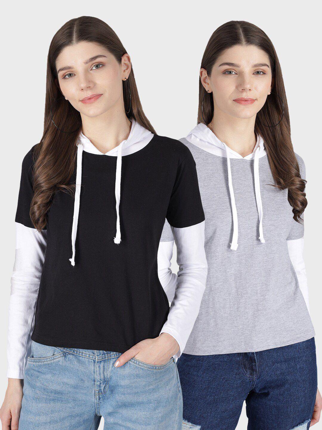 the dry state pack of 2 women multi hooded t-shirt